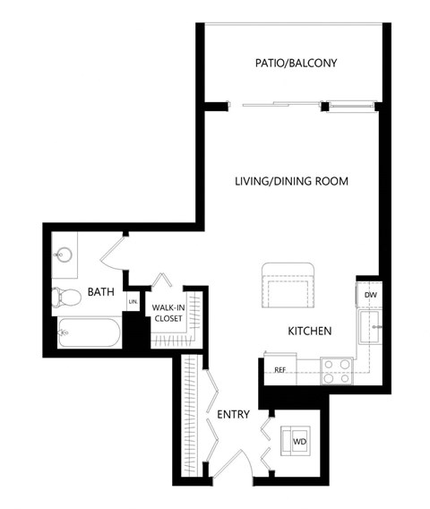 Shoreham | 0 Bed | 1 Bath | Studio 06 at Shoreham and Tides, Illinois, 60601